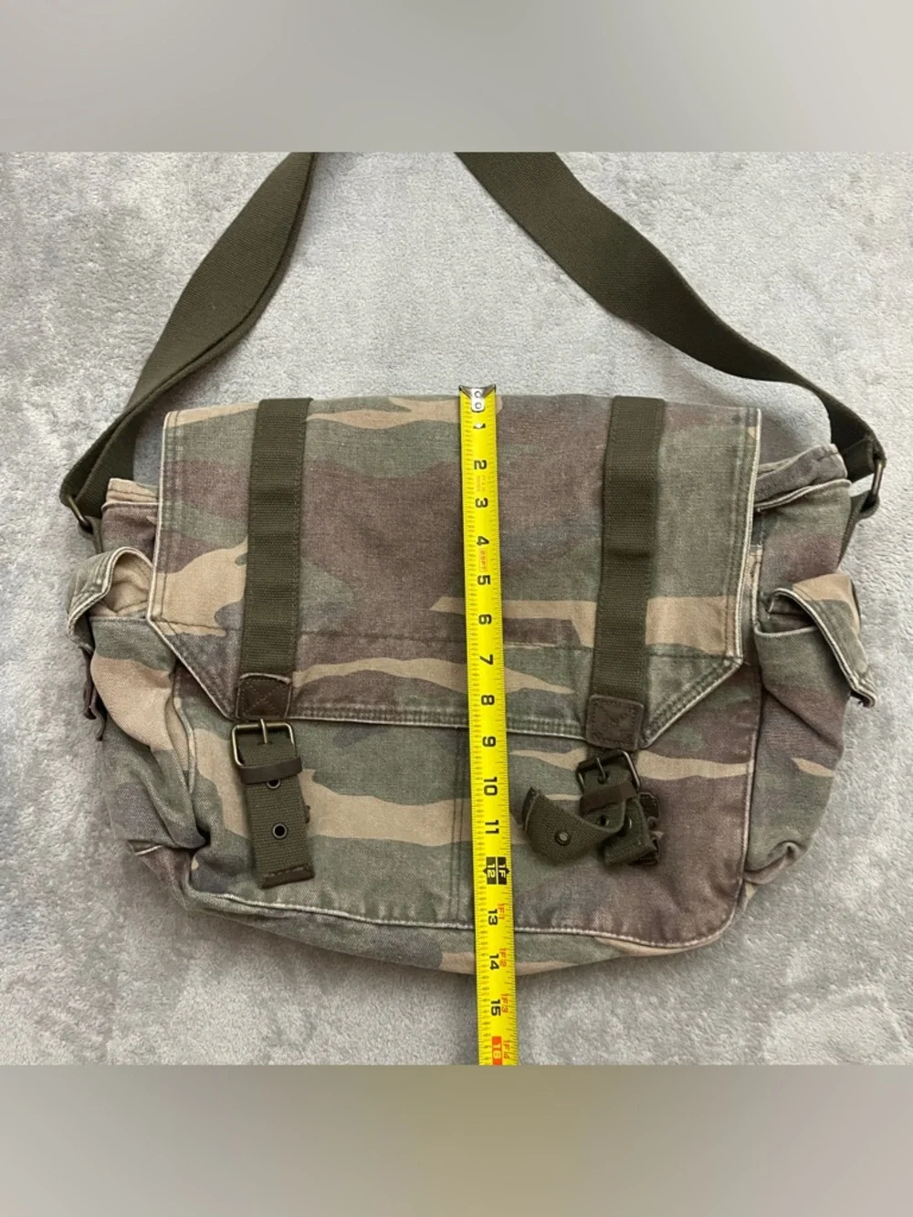 Old Navy Camo Messenger Bag Satchel Vintage 90s Woodland Y2K